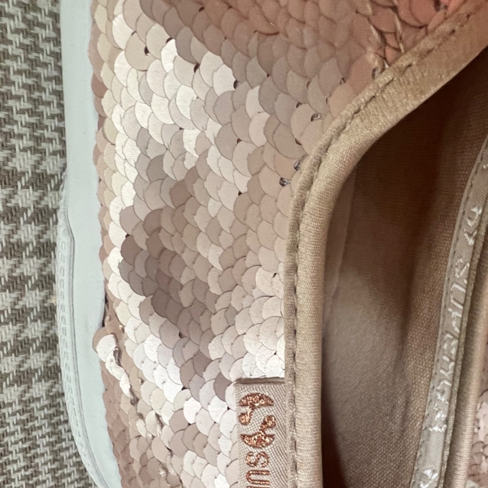 Superga Womens Textured Sequin Round Toe Lace Up Low Top Sneakers Pink - Picture 6 of 11